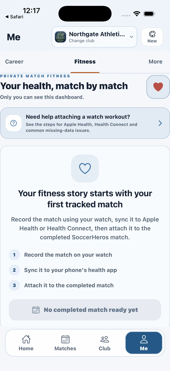 SoccerHeros 2.0.1 New layout: Fitness introduction and watch-workout instructions